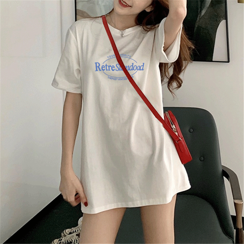 Maternity Wear Summer Pure Cotton Short-Sleeved T-Shirt for Women, Loose Fit, Does Not Show Pregnancy, Covers Belly, Slimming, Korean Style Fashionable Maternity Top, Trendy
