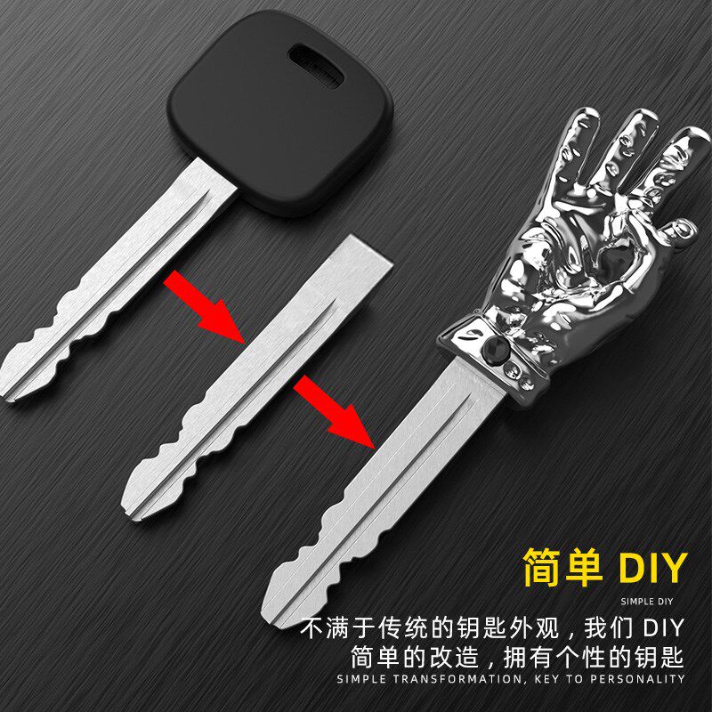 钥匙柄替换断钥匙修复防盗门改装创意手势钥匙头改装个性装饰通用