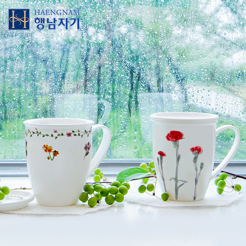 HAENGNAM Han Guoxing south carnation with cover ipads porcelain porcelain mugs glair ordinary packaging