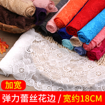 Black White Elastic Wide Lace Lace Lace Fabric Clothing Accessories Clothes Skirt Hem Handmade Diy Hollowed-out Decorative Strap