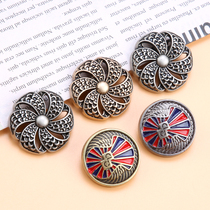 Retro metal great coat wind clothes button blouses women upscale round button male clothes sweater button accessories decoration