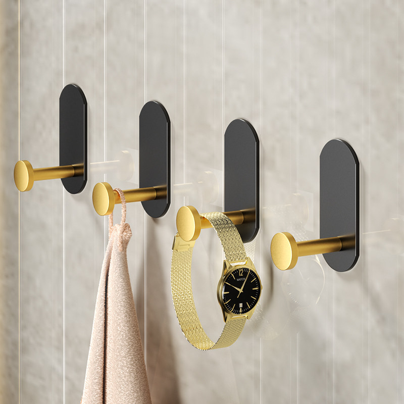 Light luxury bathroom hook punch-free dressing room clothes hook wall hanging wall strong glue into the kitchen after the door