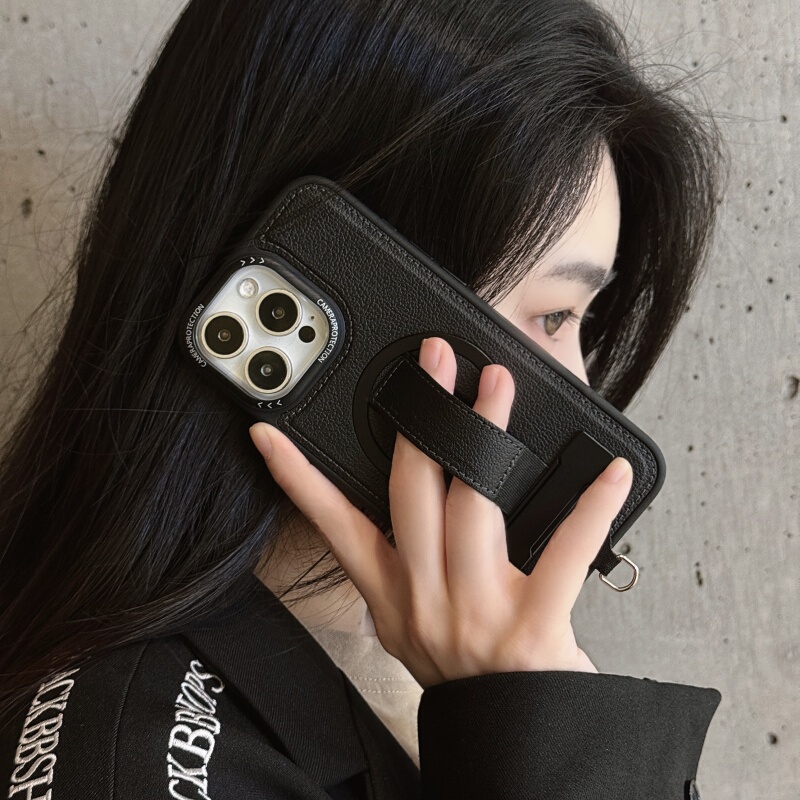 New Model Phone Case with Wrist Strap, iPhone 17 Pro Max Phone Case with a High-End Feel, 16 Pro Full-Body Shockproof Protective Case, iPhone 13 Crossbody Case, Leather iPhone 13 Case with Lanyard