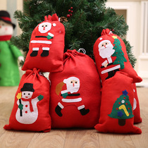 Christmas decoration supplies Non-woven sticker gift bag Santa backpack gift bag Candy bag