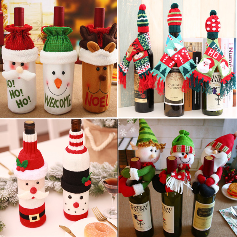 Christmas decoration bottle Champagne wine set Creative Wine Set Hotel Restaurant Restaurant lay the snowman bottle bag