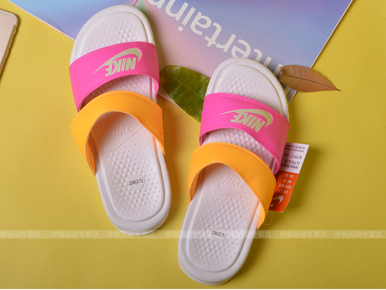 Dép Nike Nike Benassi Duo Summer Women Double băng Ninja Dép giản dị 819717-102 - Dép thể thao dép quai ngang nữ