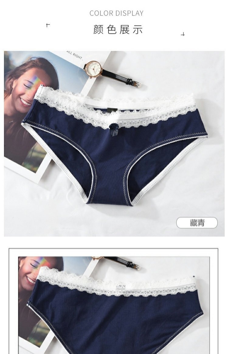 Quần lót cotton nữ đơn giản và thoải mái thoáng khí eo thấp gợi cảm bên hông quần cotton tam giác nữ sinh viên - Vòng eo thấp quan lot nu dang dui