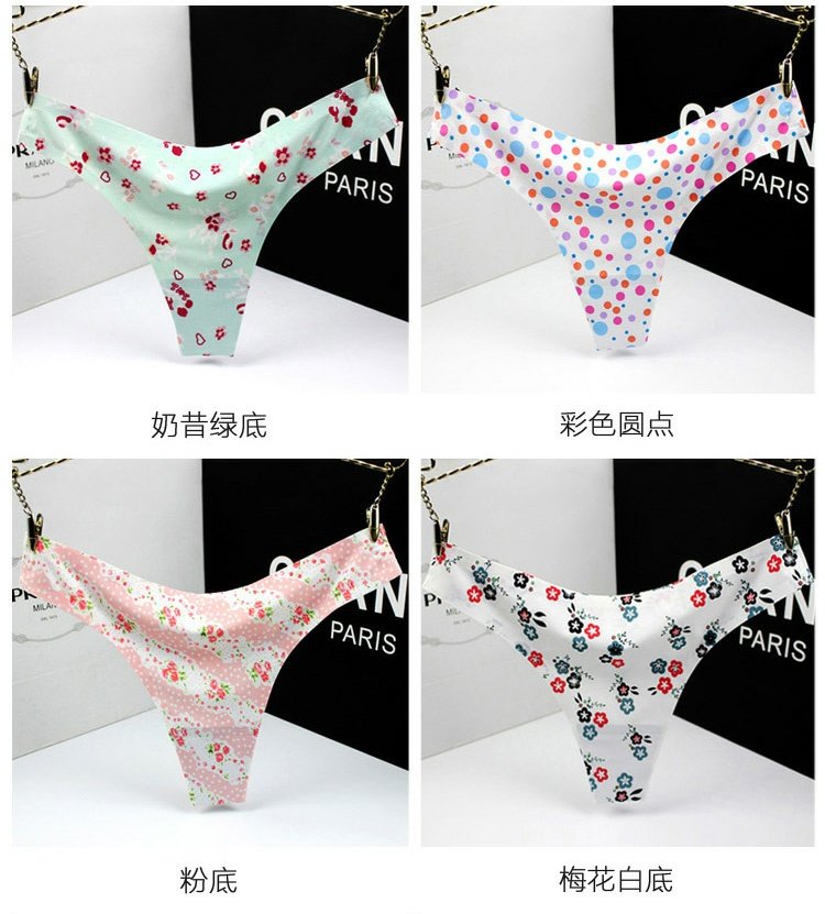 Đồ lót châu Âu và Mỹ phụ nữ thong siêu mỏng băng lụa một mảnh liền mạch Quần chữ T eo thấp gợi cảm vô hình nóng bỏng cám dỗ quanlotnamsexy