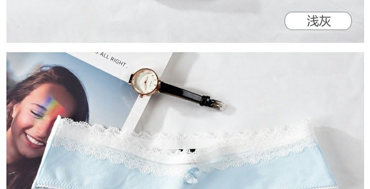 Quần lót cotton nữ đơn giản và thoải mái thoáng khí eo thấp gợi cảm bên hông quần cotton tam giác nữ sinh viên - Vòng eo thấp quan lot nu dang dui