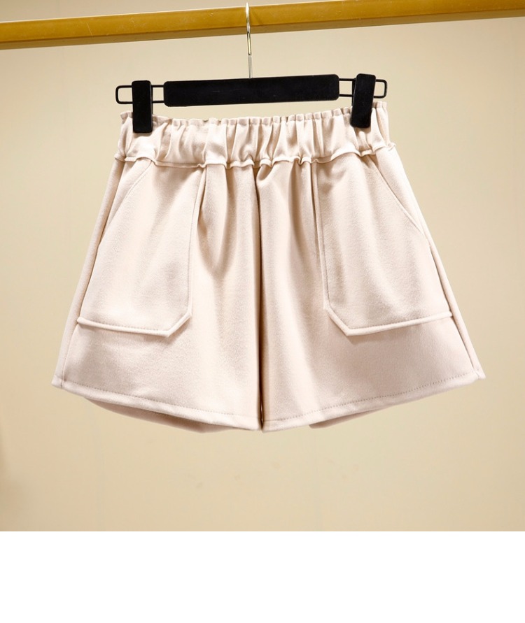 Quần short len ​​cạp cao mùa thu đông 2018 mẫu quần legging rộng màu đen mới mỏng bên ngoài mặc quần ống rộng đế bệt quần sooc đẹp cho người béo