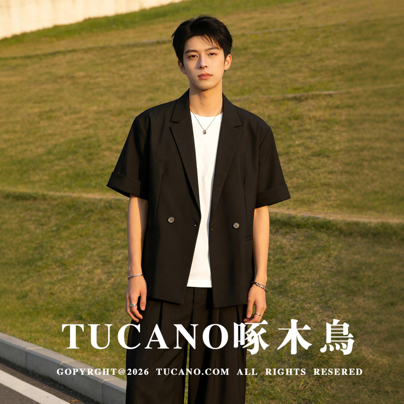 Woodpecker Summer Thin Acetate Tencel Wool Casual Suit Loose Business Commuting Korean Style Blazer Trendy