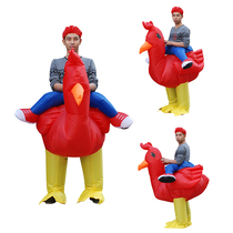 Halloween funny doll costume Red and white big rooster inflatable clothes COS role-playing commercial performance costume shaking sound