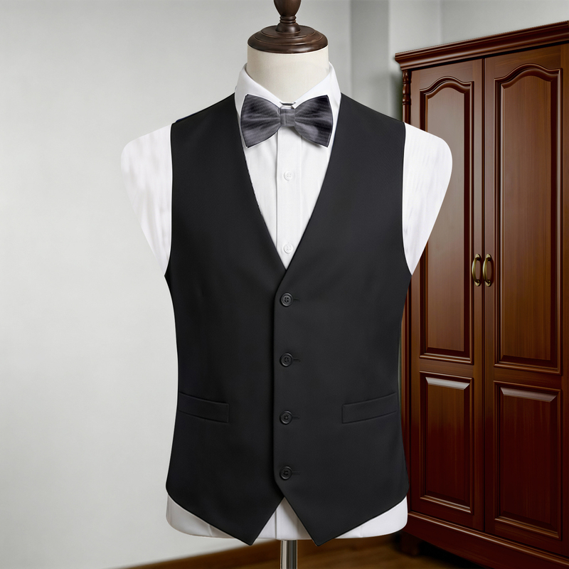Men's Suit Vest, Wedding Groomsman Outfit, Korean Style Trendy Slim-Fit Wedding Suit, Casual Vest, Gilet, Shirt Set