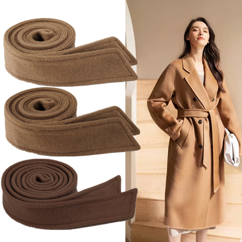 Camel Double-Sided Woolen Brown Cashmere Belt Coat Accessories Black Woolen Wool Accessories Windbreaker Waist Tie