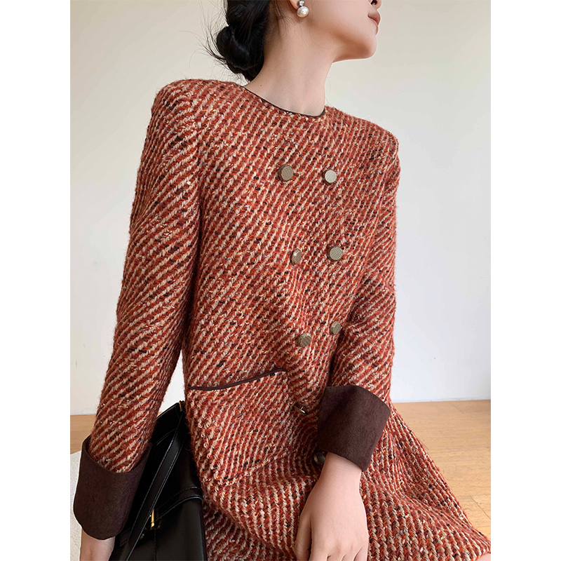 Skirt for Women 2024 Autumn and Winter French Retro Style Elegant Lady Wool Tweed Dress with a High-End Feel Skirt for Women 2024 Autumn and Winter French Retro Style Elegant Lady Wool Tweed Dress with a High-End Feel