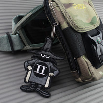 Backpack Pendant hanging buckle key buckle embroidered adhesive badge Magic Sticker Arms Chapter American Phantom Patch Send Key Hanging Buckle Clip