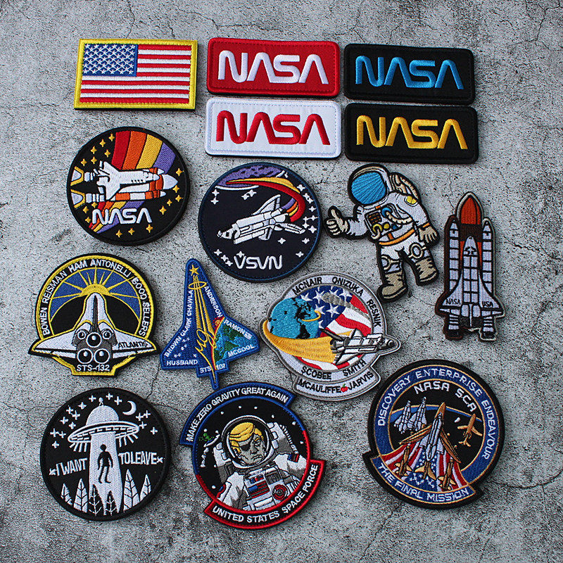 Boutique 3D embroidery magic sticker Space Explorers space Explorers rocket stickers Space Agency Patches Arm Chapters-Taobao