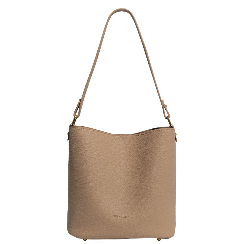 CAPIE&KURI Authentic Textured Bucket Bag for Women 2024 New Fashion Large Capacity Commuter Shoulder and Crossbody Bag - Thumbnail 5