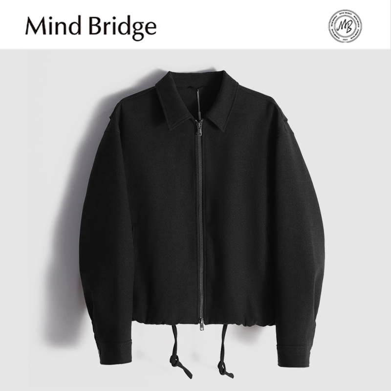 Mindbridge Sheep Wool Blend/Winter Windproof Warm Elastic Anti-Wrinkle Casual Lapel Jacket for Men Mac9