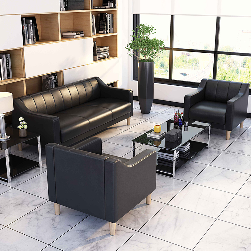 Modern office sofa combination business reception office sofa three-person simple office sofa