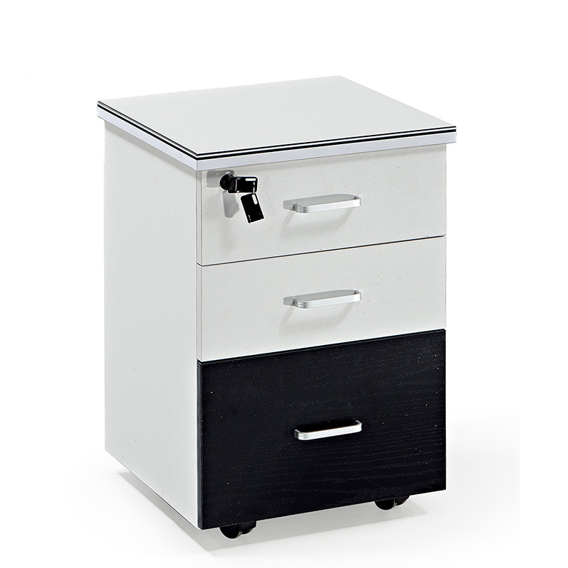 Longshang office furniture file cabinet activity storage low cabinet staff mobile file data cabinet with lock three drawers