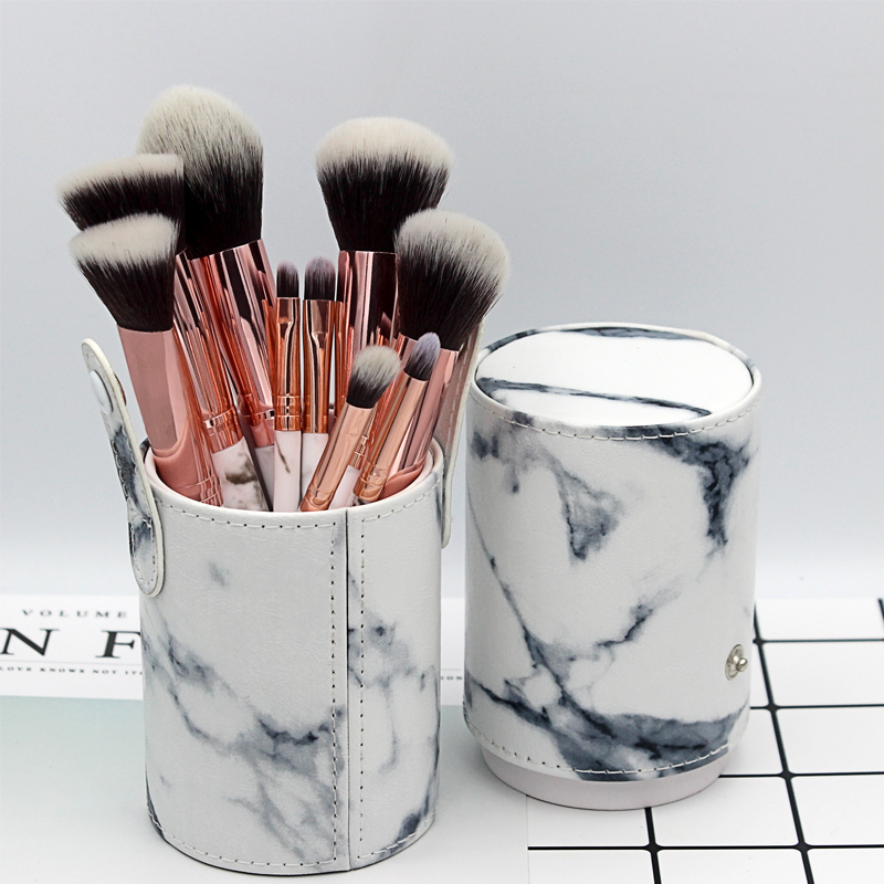 Net Red Marble Makeup Brush Set Group Beginners Bulk Powder Brush Powder Bottom Brushed Eyewear Brush Eye Shadow Brush Full Set Makeup Tools