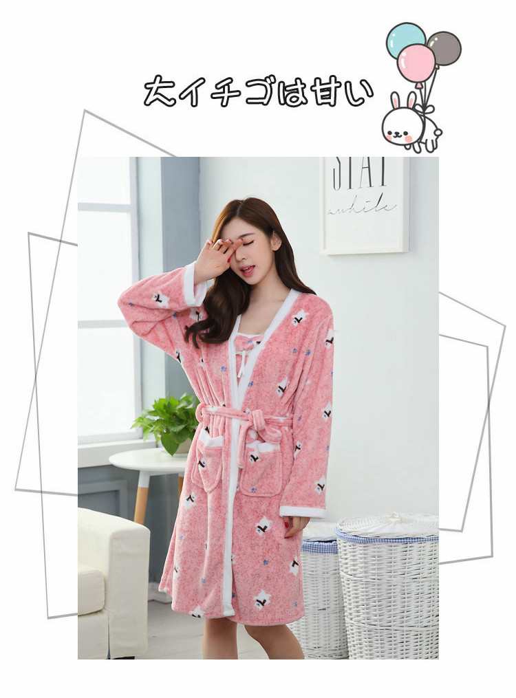 Mùa thu và mùa đông san hô lông cừu váy ngủ nữ dày hai mảnh đồ ngủ gợi cảm sling áo choàng tắm flannel áo choàng dịch vụ nhà váy mặc nhà mùa hè