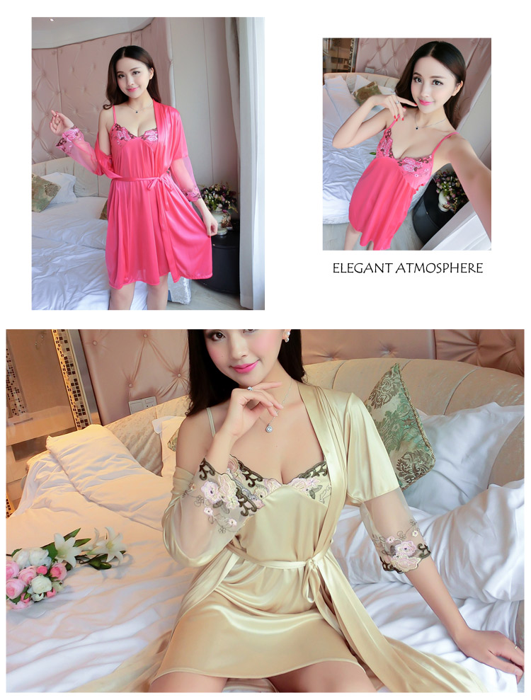 Bộ đồ ngủ nữ mùa hè lụa gợi cảm quây quần áo ngủ hai mảnh phù hợp với áo choàng ngắn tay áo lụa băng phục vụ mùa xuân và mùa thu mỏng đầm thiết kế đẹp