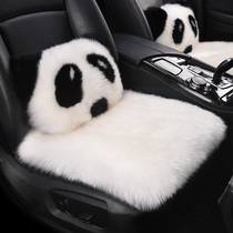 Pure wool car seat cushion winter long fur fur integrated single single main drivers seat small three-piece fluff mat
