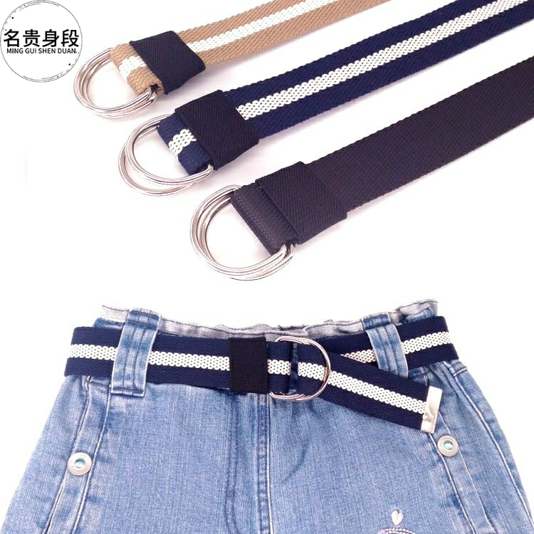 Children's belt boy girl 100 hitch primary school boy canvas belt child middle child great boy casual pants-Taobao