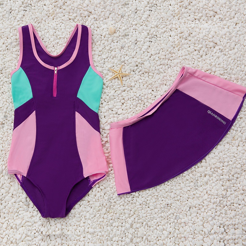 2020 new children's swimsuit one-piece girls baby baby small and medium-sized children girls swimwear hot spring swimwear