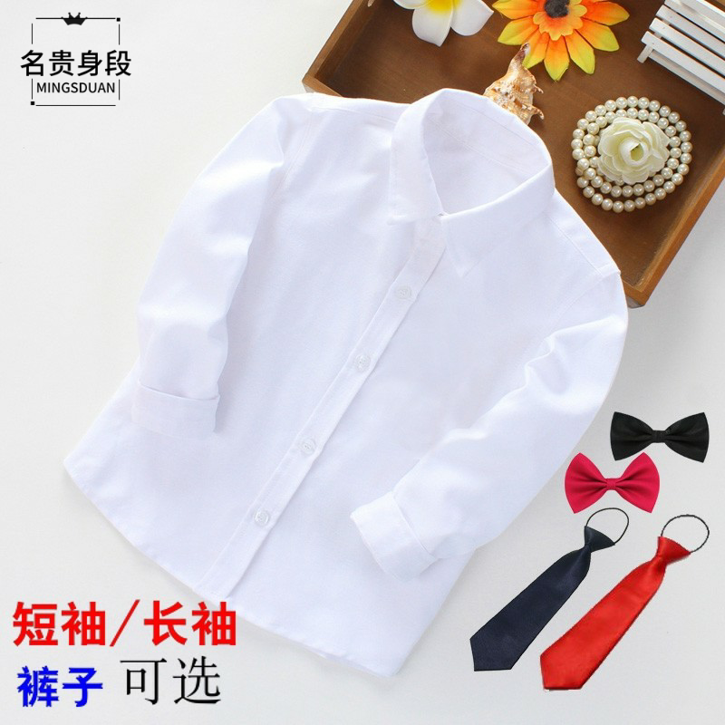 Bow tie white shirt top boys boys clothes with baby boys and toddlers breathable girls costumes all-match small