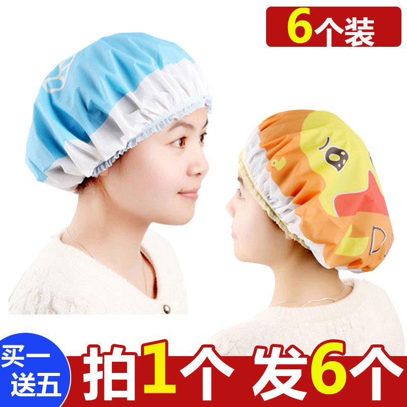 6 Only Loaded) Thickened Waterproof Bath Cap Adult Bathing Cap Woman in bath headgear Kitchen Hood HOOD SHOWER CAP SHOWER CAP
