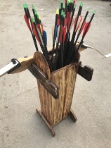Oak solid wood floor-landing bow frame quiver bow traditional bow composite bow and arrow bracket wooden arrow pot quiver quiver quiver