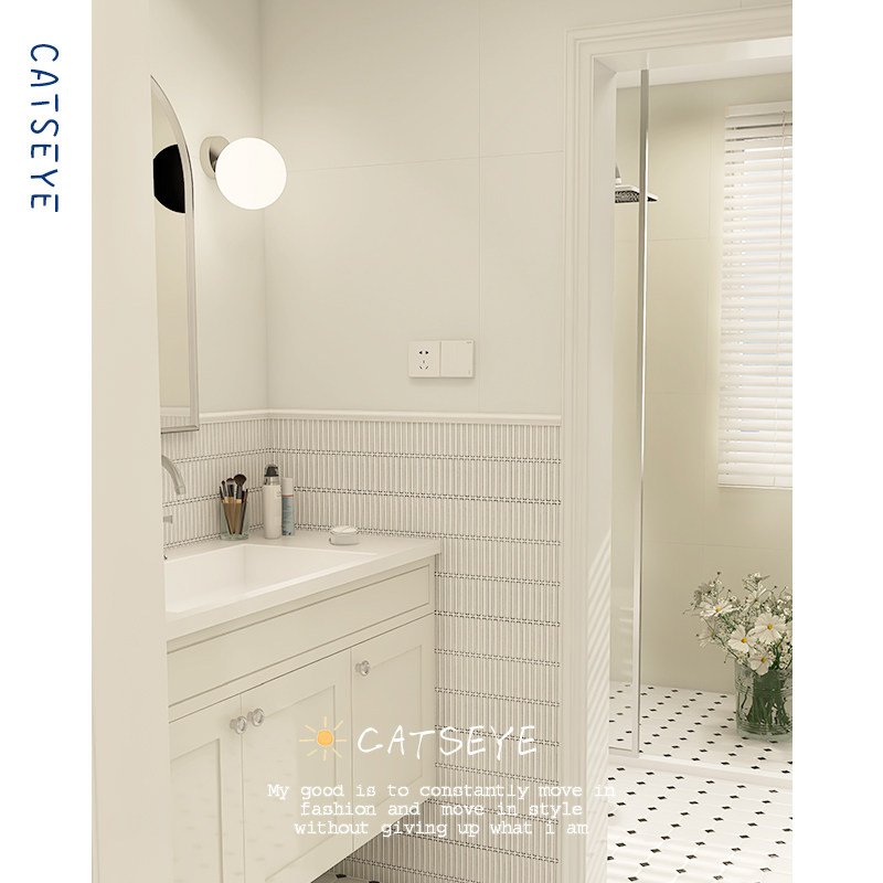 Cat Eye Cream Toilet Microcement Cement Tile Flat Toilet Kitchen tiles Mosaic wall tiles