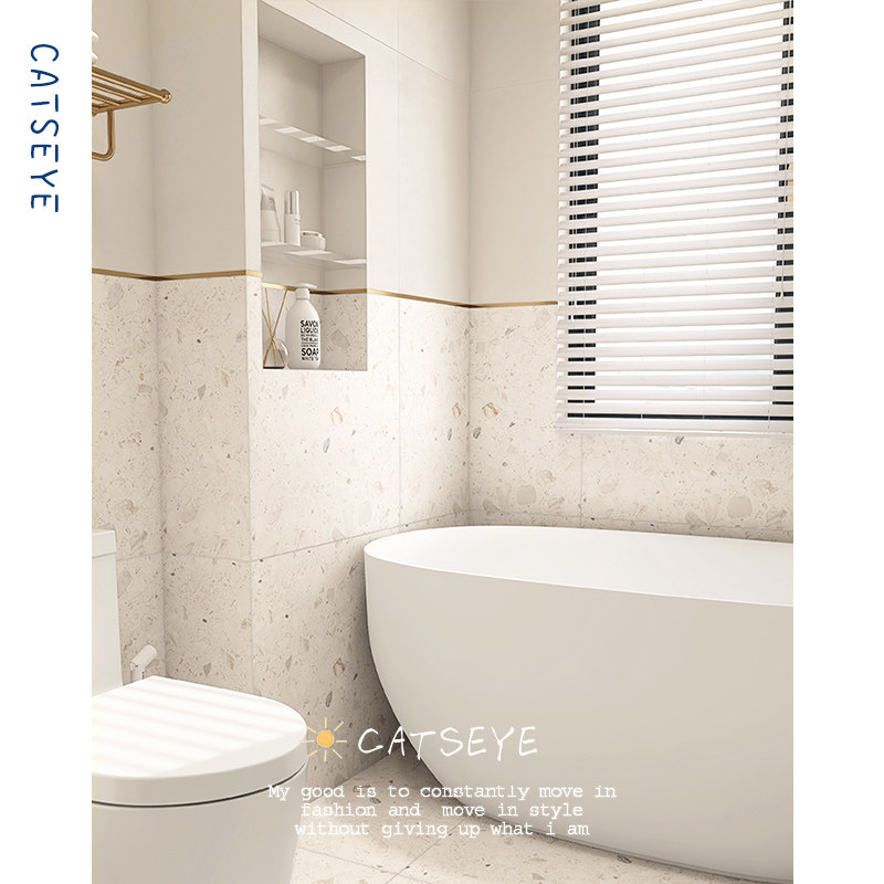 Cat's eye Japanese-style bathroom terrazzo tiles 600x600 matte bathroom floor tiles kitchen toilet wall tiles