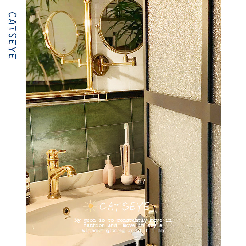 Cat Eye Nordic Retro Toilet Green tile Kitchen Bathroom Wall Tile Toilet is like terrazzo floor tile