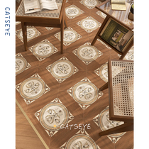 Maoyan medieval style bathroom tiles toilet bathroom balcony floor shopping tiles retro 400x400 wood grain tiles