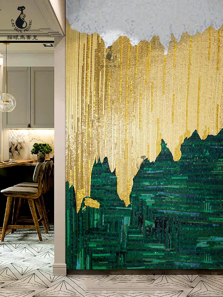 Cat's eye abstract mosaic cut painting Aisle entrance background wall Simple living room entrance puzzle decorative mural