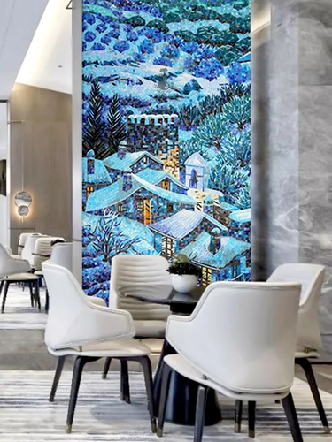 Кошачий глаз снежный домик мозаичная плитка фон стена простая современная головоломка