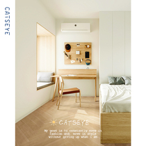 Cats eye all-ceramic living room bedroom imitation wood grain floor tiles Japanese style log color cream style kitchen balcony floor tiles