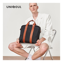  UNISOUL briefcase mens casual nylon handbag trend stitching mens bag fashion business backpack