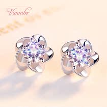 Earrings niche design sense 925 sterling silver senior flower temperament Korean personality earrings Mori simple cold wind