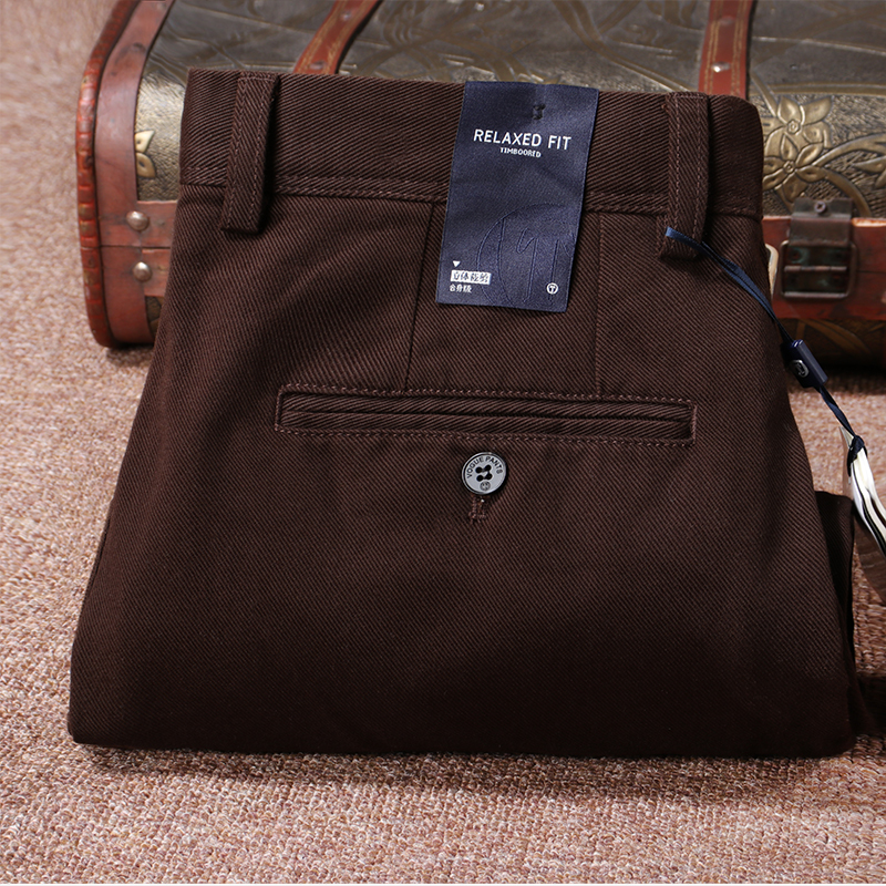 100% Pure Cotton Autumn and Winter Thick Twill Mid-Waist Casual Pants High-End Luxury Straight Loose Business Versatile Men's Trousers 100% Pure Cotton Autumn and Winter Thick Twill Mid-Waist Casual Pants High-End Luxury Straight Loose Business Versatile Men's Trousers