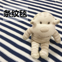 (Special offer A) fresh blue and white striped blanket simple air conditioning cover blanket ins home sofa cover blanket