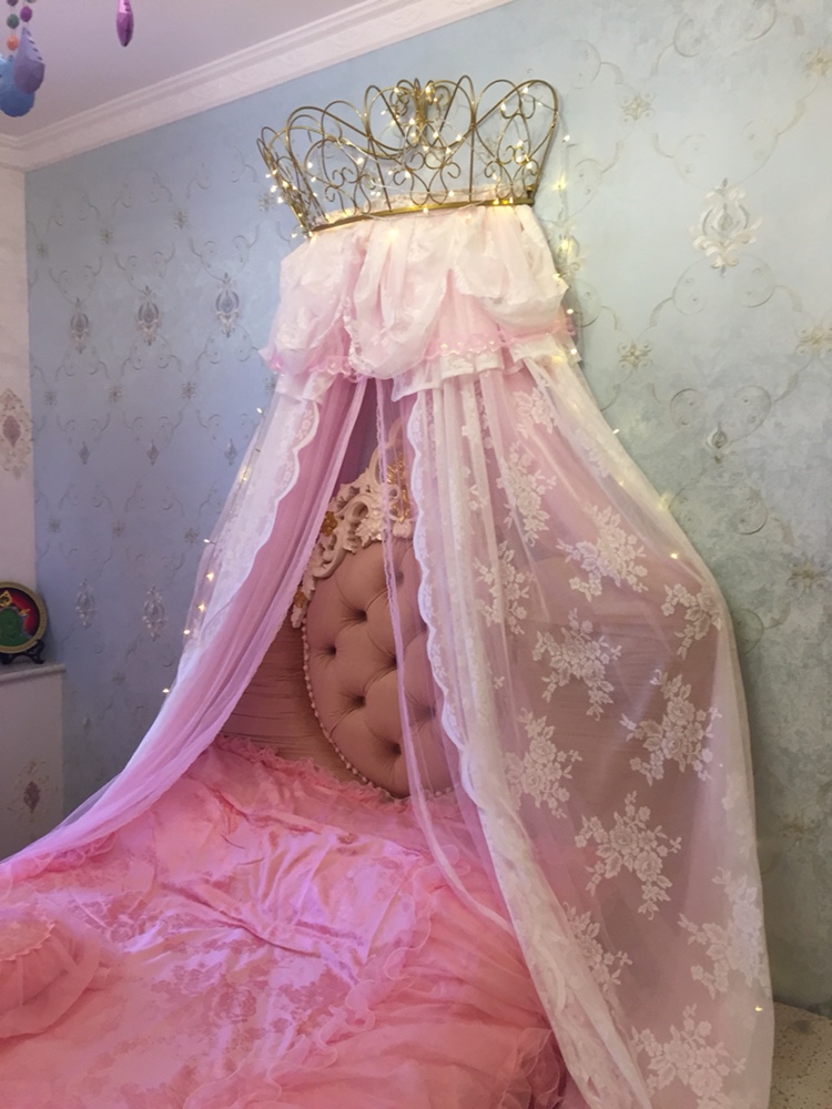 Korean Decorative bed Mantle Princess Lace Embroidered New Wedding bed Mantle Sofa mantle Children headroom Mantle Curtain curtain yarn tent