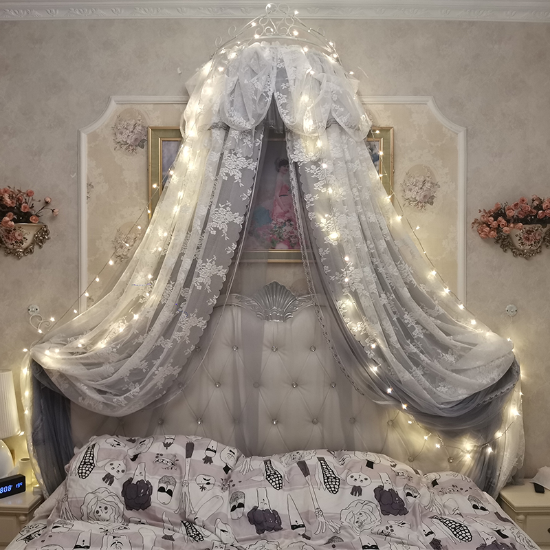 Bedside veil princess bed curtain small new clear lace curtain yarn tent homestay beauty bed curtain home mosquito net bed curtain shelf