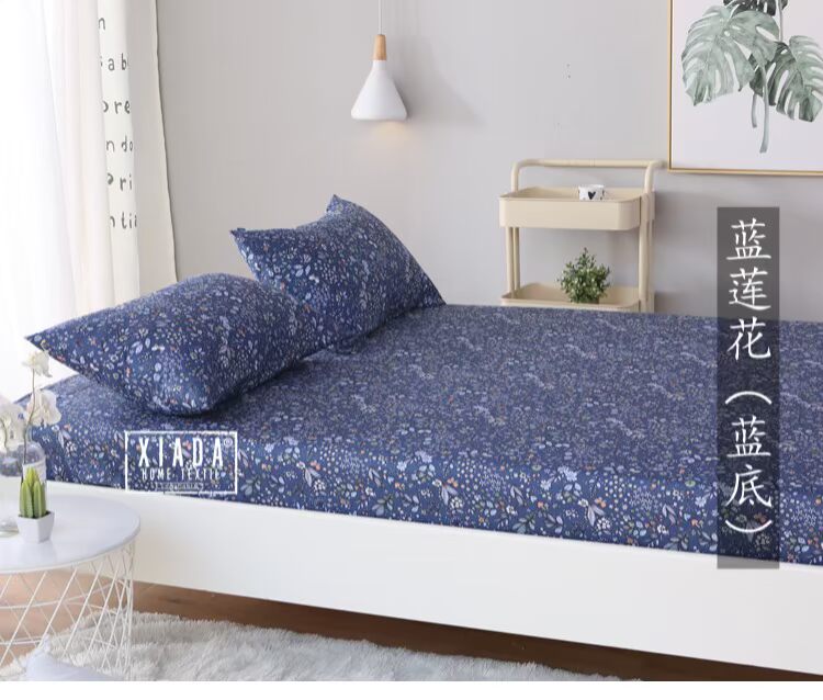 Khăn trải giường đơn mảnh cotton nhỏ hoa tươi lưới nệm Simmons bảo vệ 1,51,8 chống trượt tay áo ga chun trải giường	