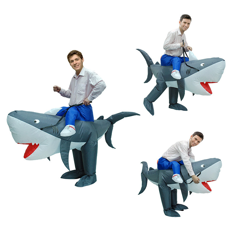Big Shark Inflatable Clothes People Riding Animals Walking Pants Bar Party Game Clothes Funny Funny Performance Costumes
