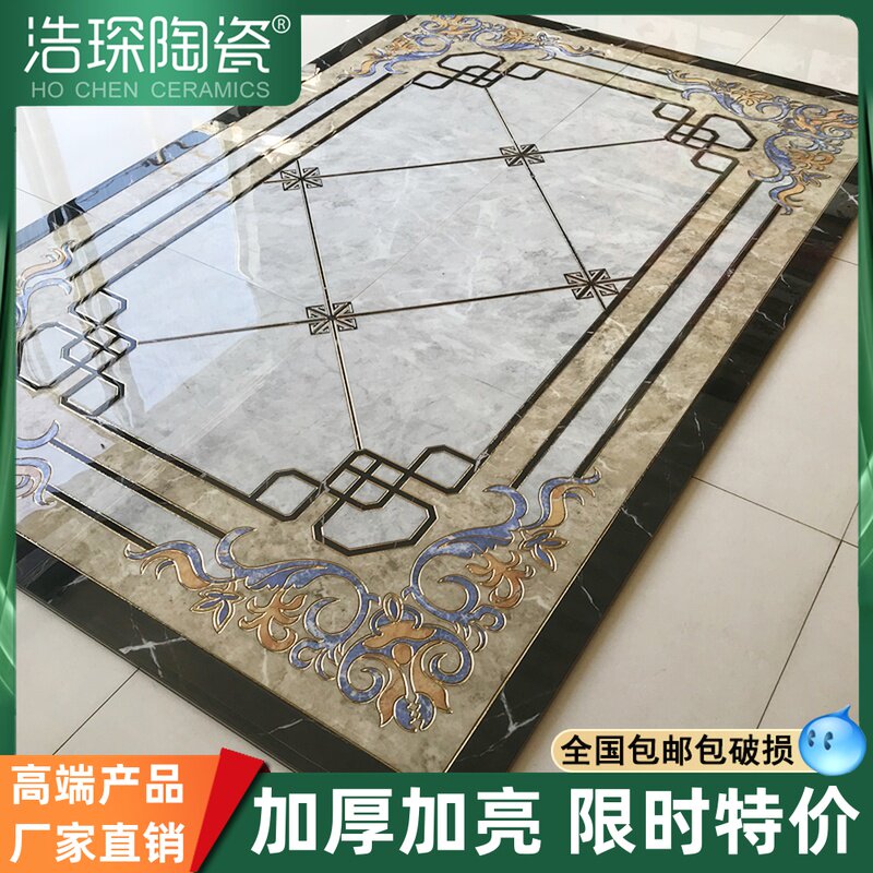 Porcelain tile 800x800 guest restaurant modern Chinese aisle porch floor tile puzzle